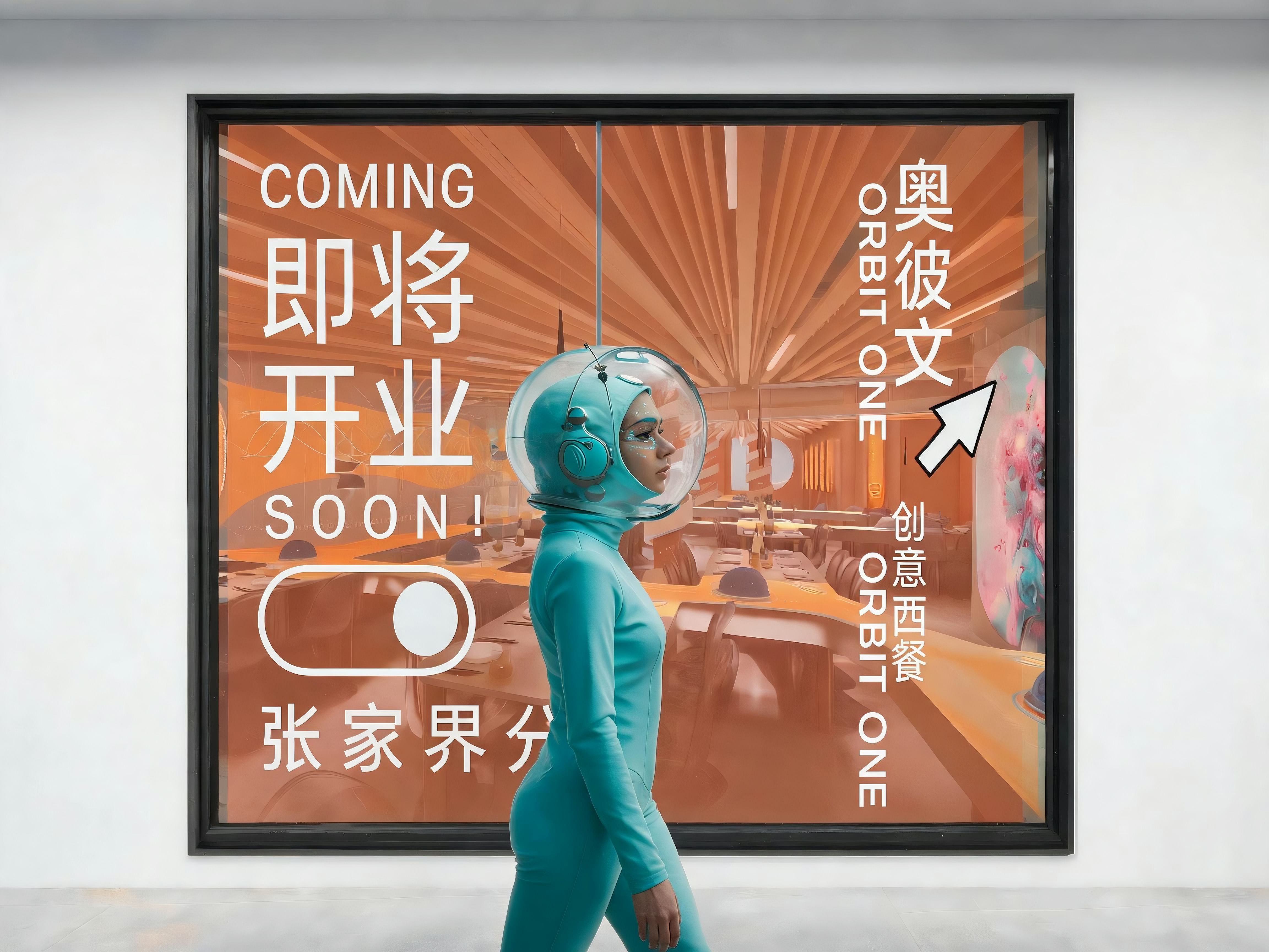 Real scene: coming soon signage