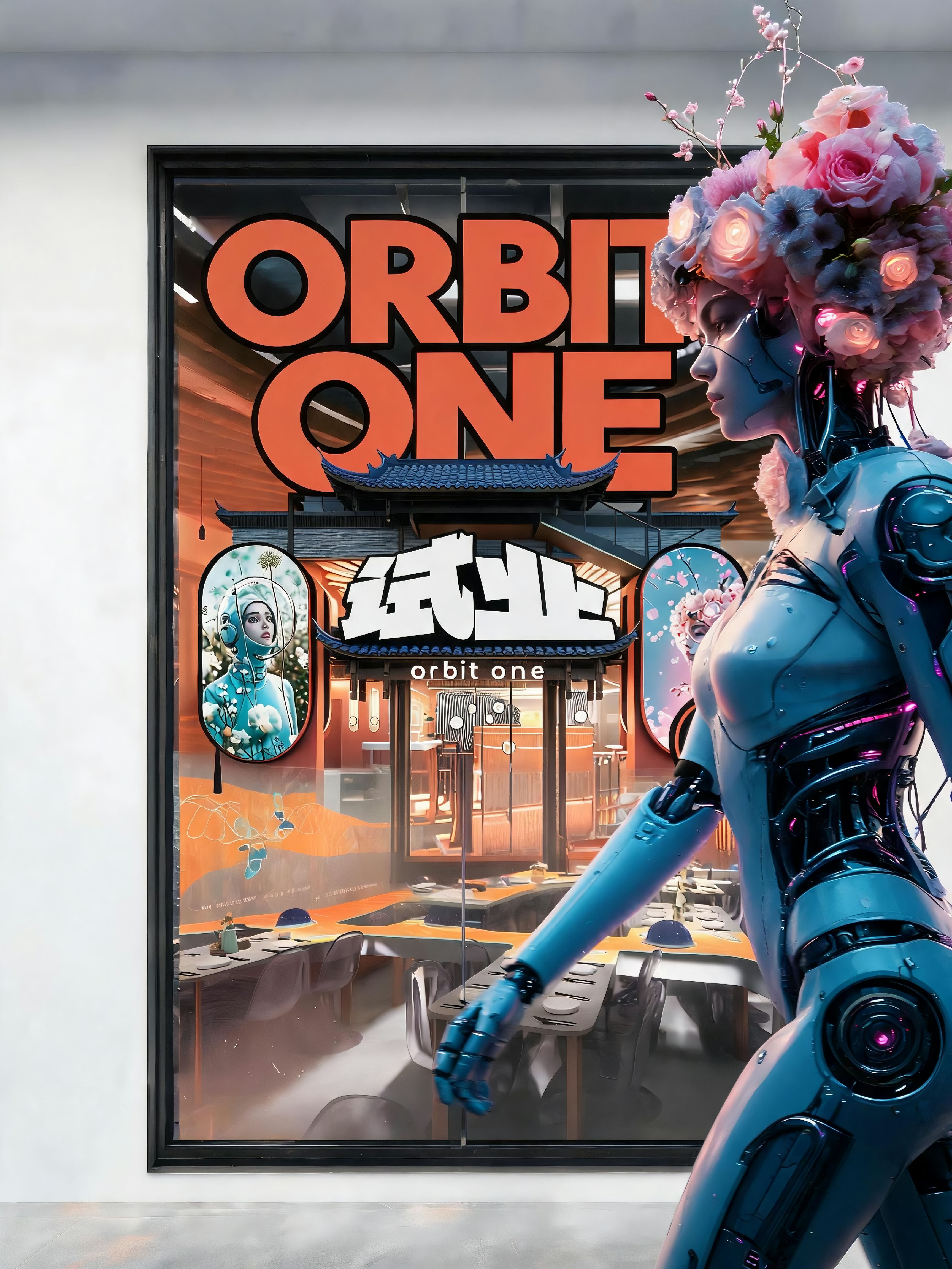 Real scene: poster on store window